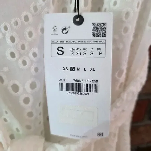 Zara White Wrap Midi Dress with Flutter Sleeves - Picture 7 of 11